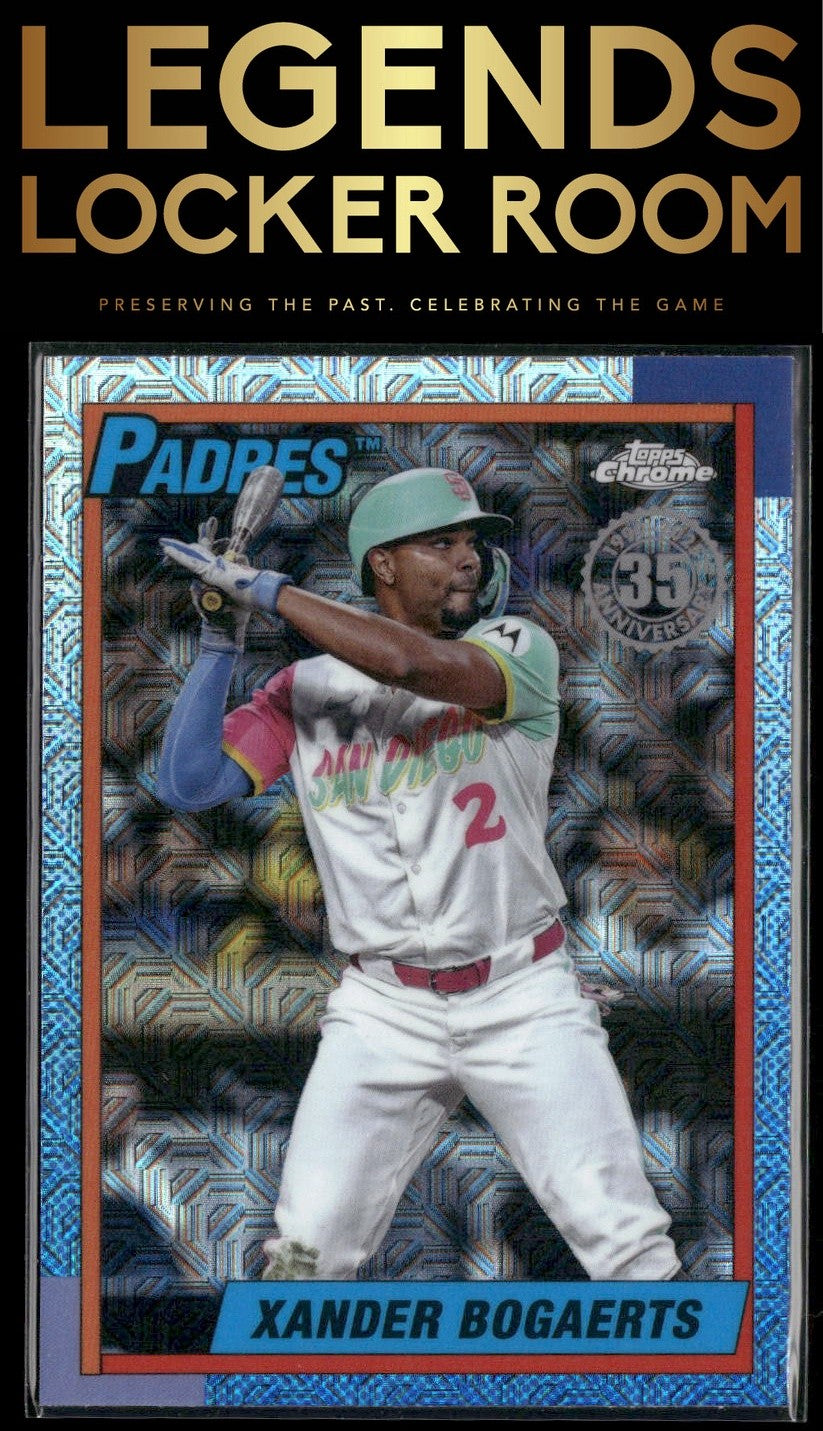 2025 Topps Xander Bogaerts 1990 Topps Baseball 35th Anniversary Chrome Mojo