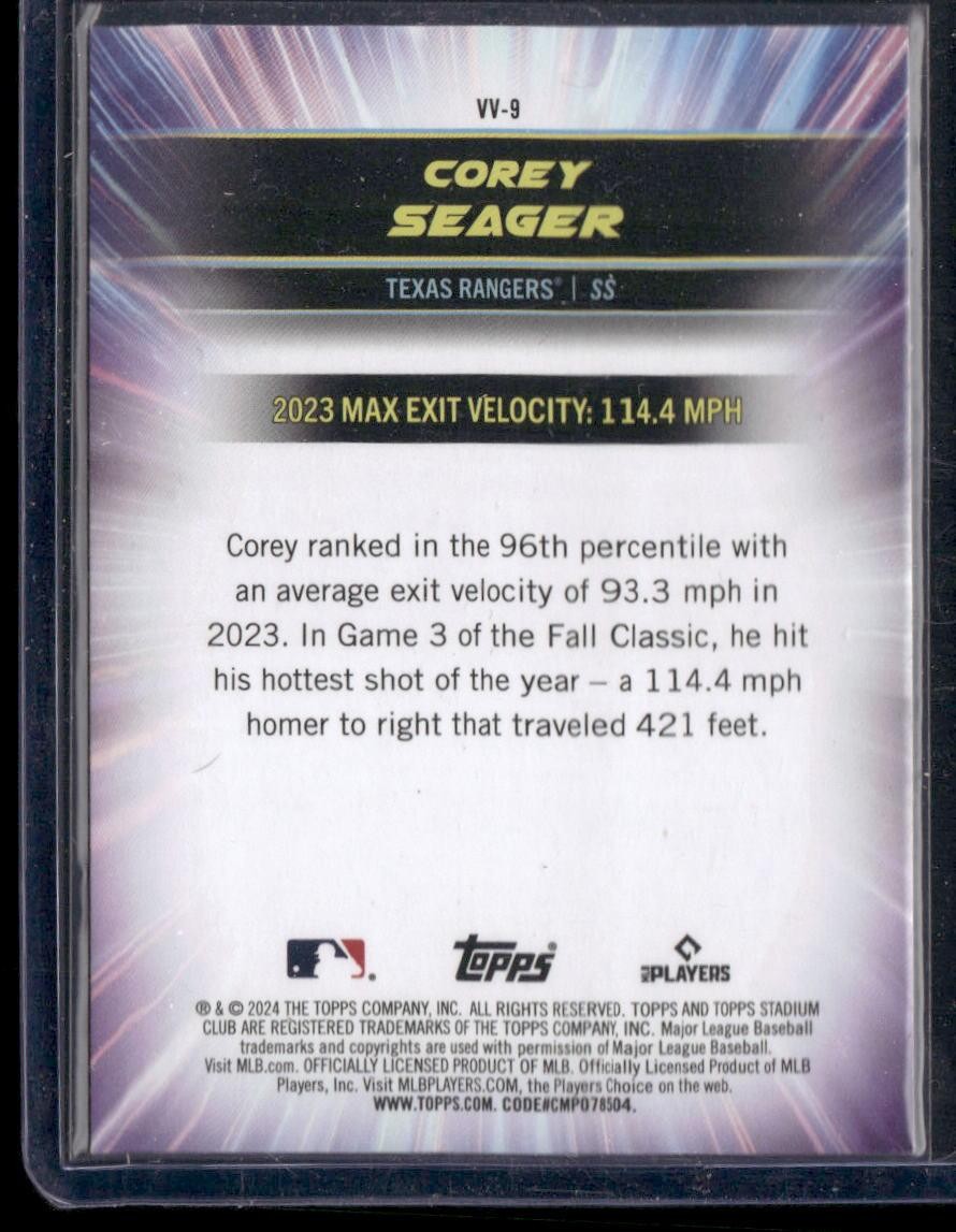 2024 Stadium Club #VV-9 Corey Seager Virtuosos of Velocity