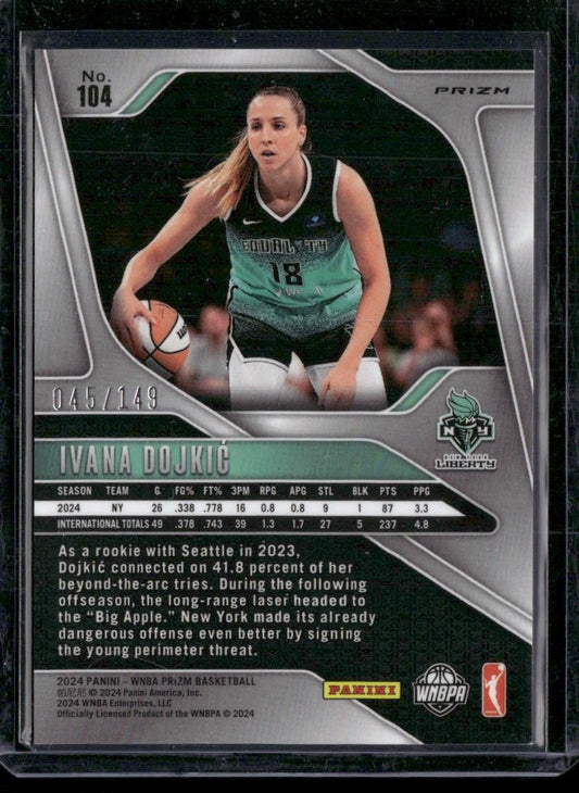 2024 Panini Prizm WNBA #104 Ivana Dojkic Purple Prizms #/149