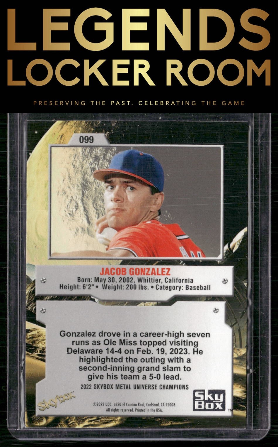 2022 SkyBox Metal Universe Champions #099 Jacob Gonzalez Aqua