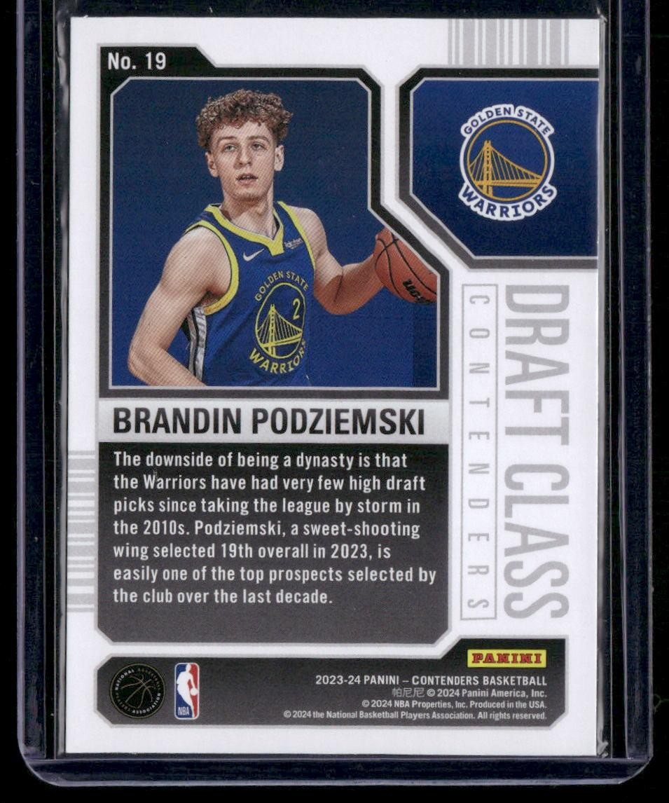 2023-24 Panini Contenders #19 Brandin Podziemski 2023 Draft Class Contenders