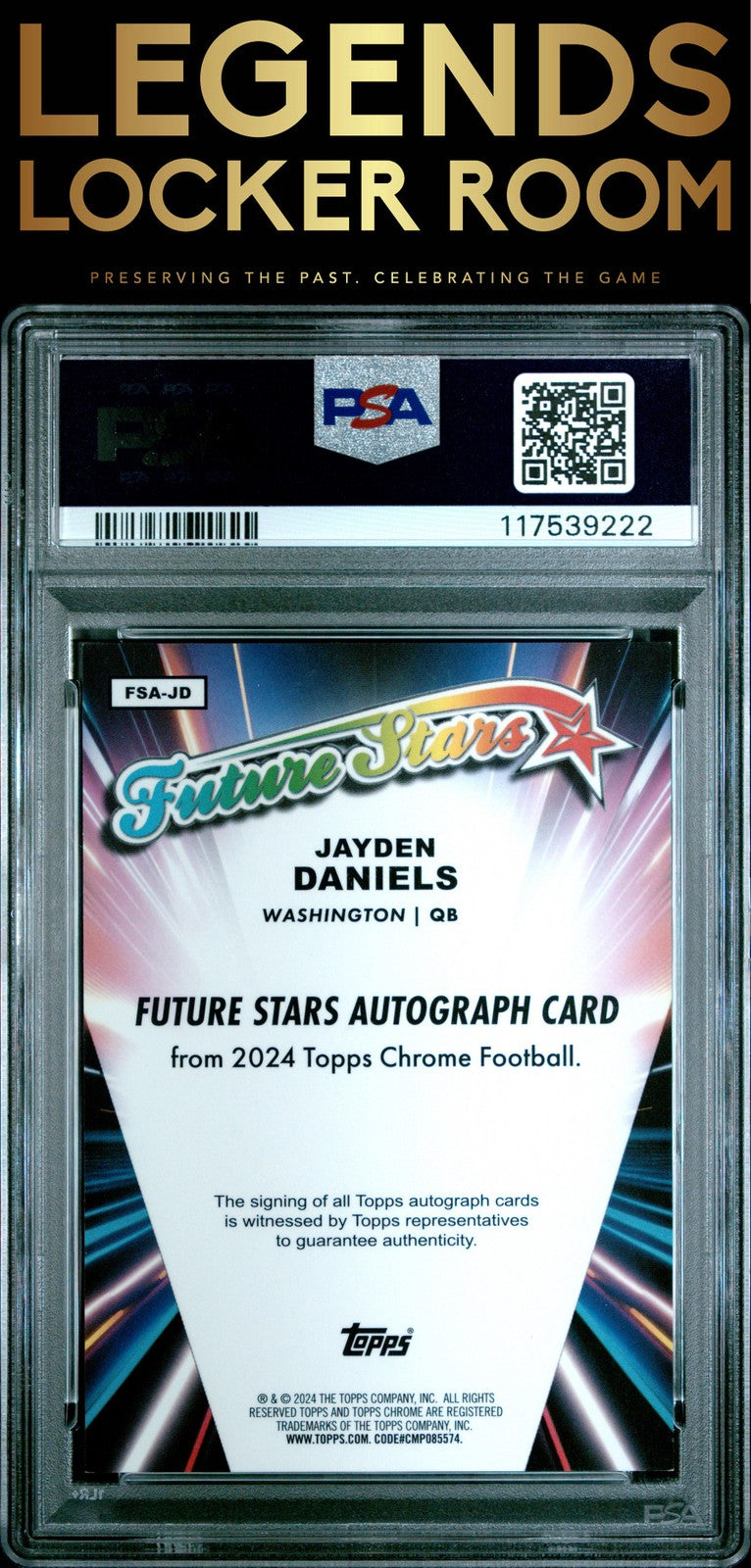2024 Topps Chrome Future Stars Autographs Jayden Daniels /150 PSA 9