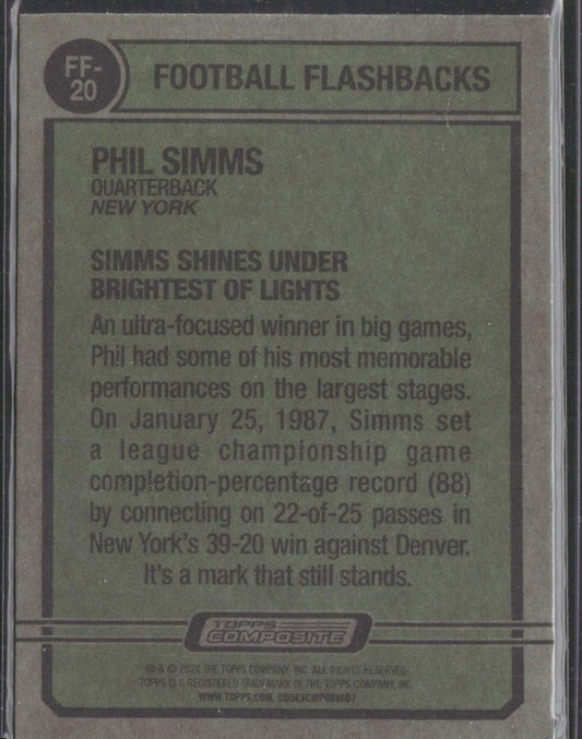 2023 Topps Composite #FF-20 Phil Simms Football Flashbacks