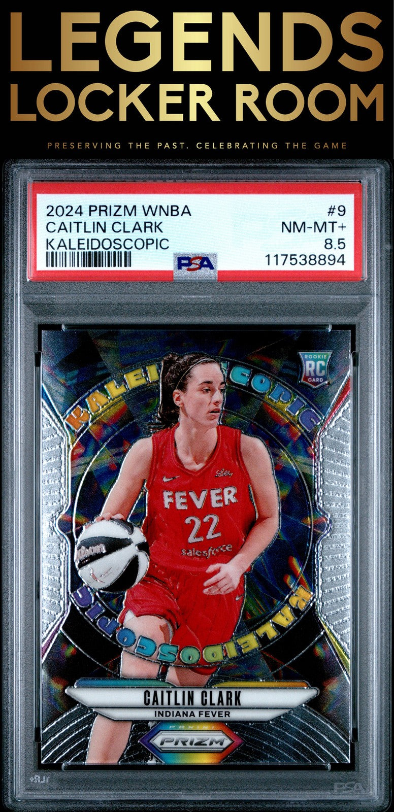 2024 Panini Prizm Wnba Kaleidoscopic #9 Caitlin Clark PSA 8.5
