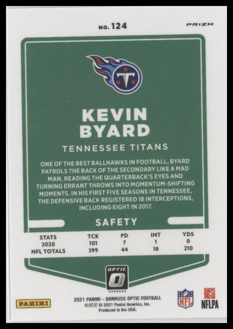 2021 Donruss Optic #124 Kevin Byard Holo