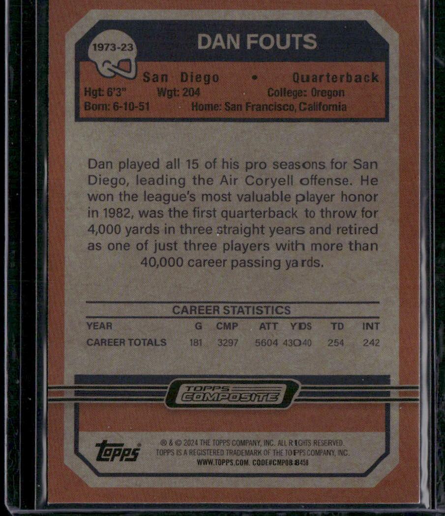 2023 Topps Composite #1973-23 Dan Fouts 1973 Topps Football