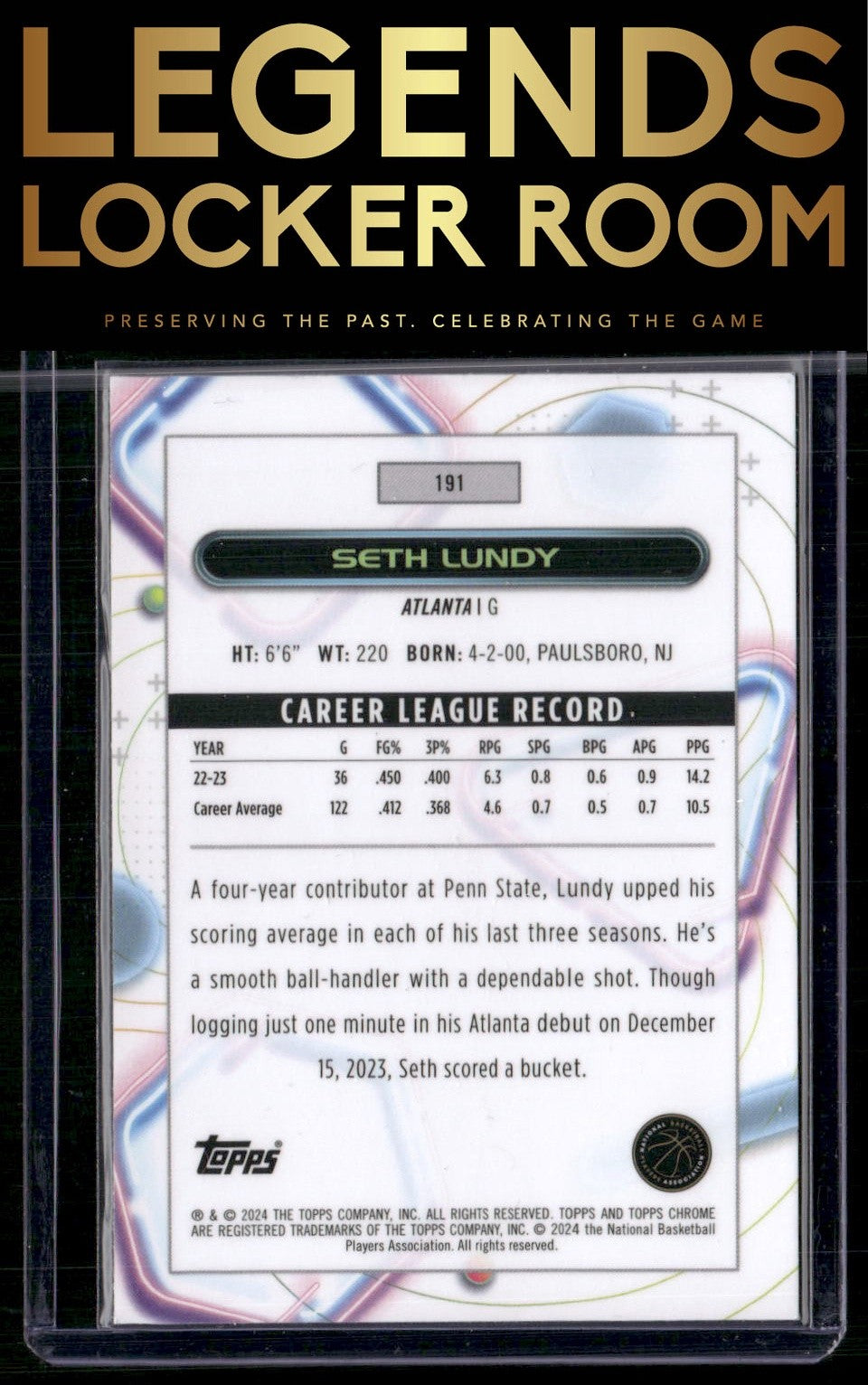 2023-24 Topps Chrome Cosmic #191 Seth Lundy