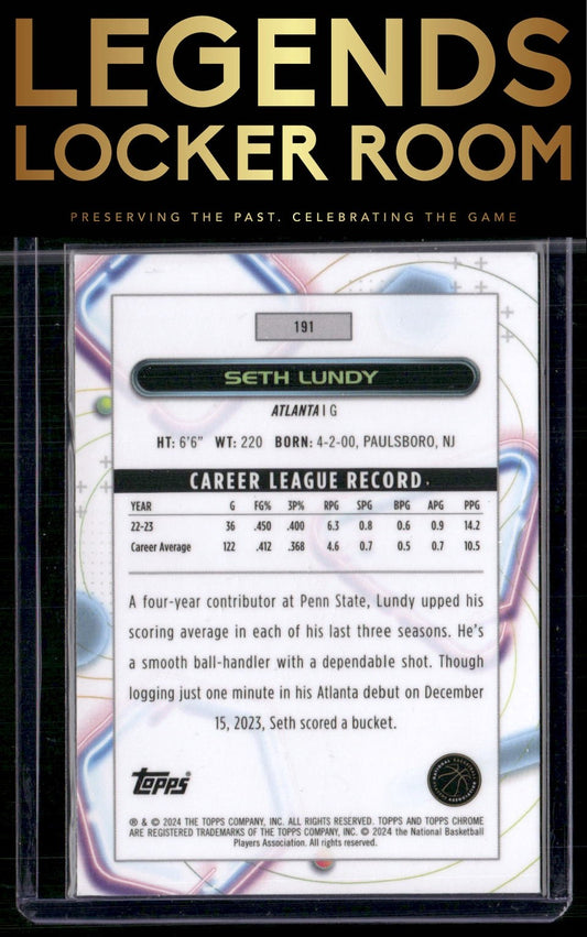 2023-24 Topps Chrome Cosmic #191 Seth Lundy