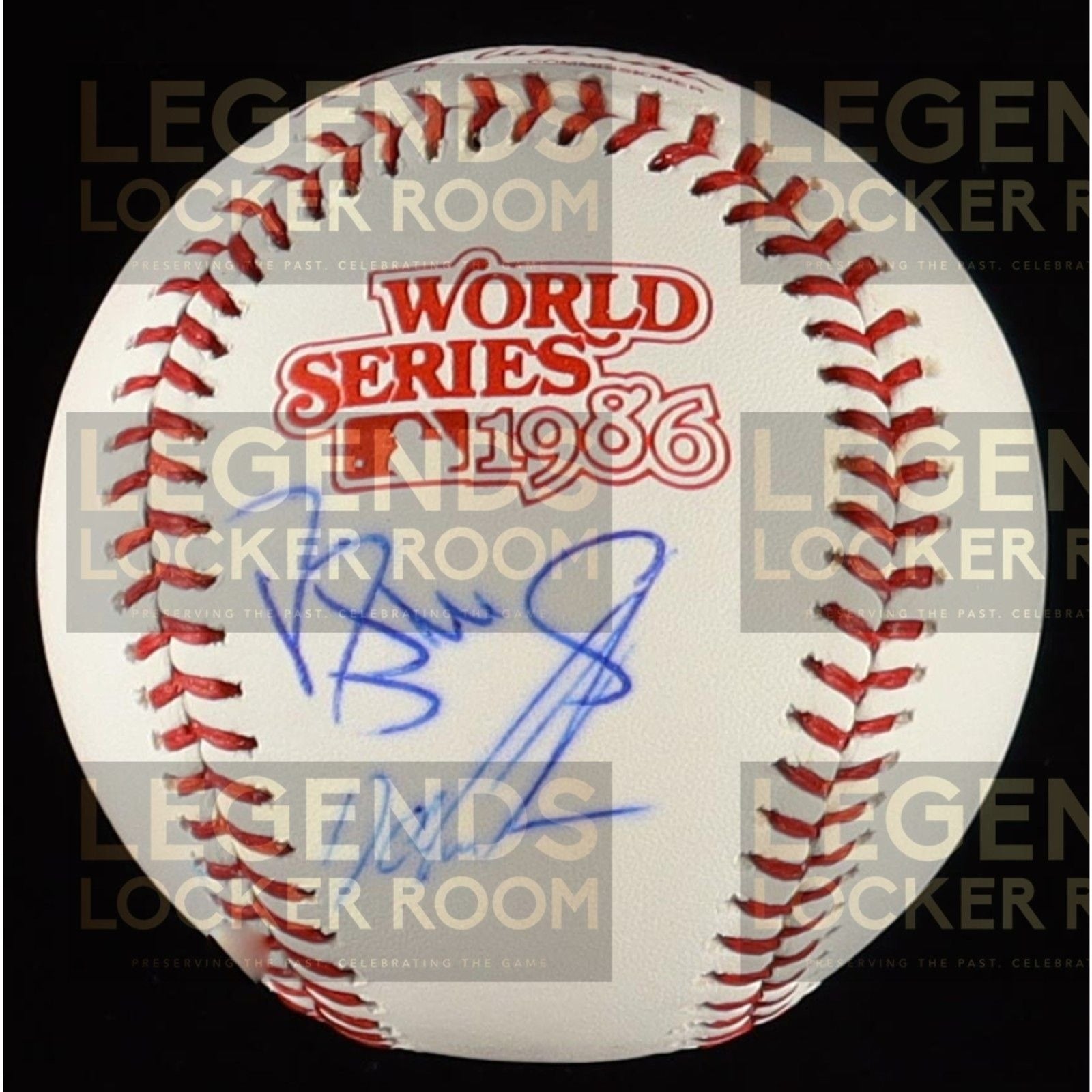 Dwight Gooden & Darryl Strawberry Signed 1986 World Series Logo Baseball