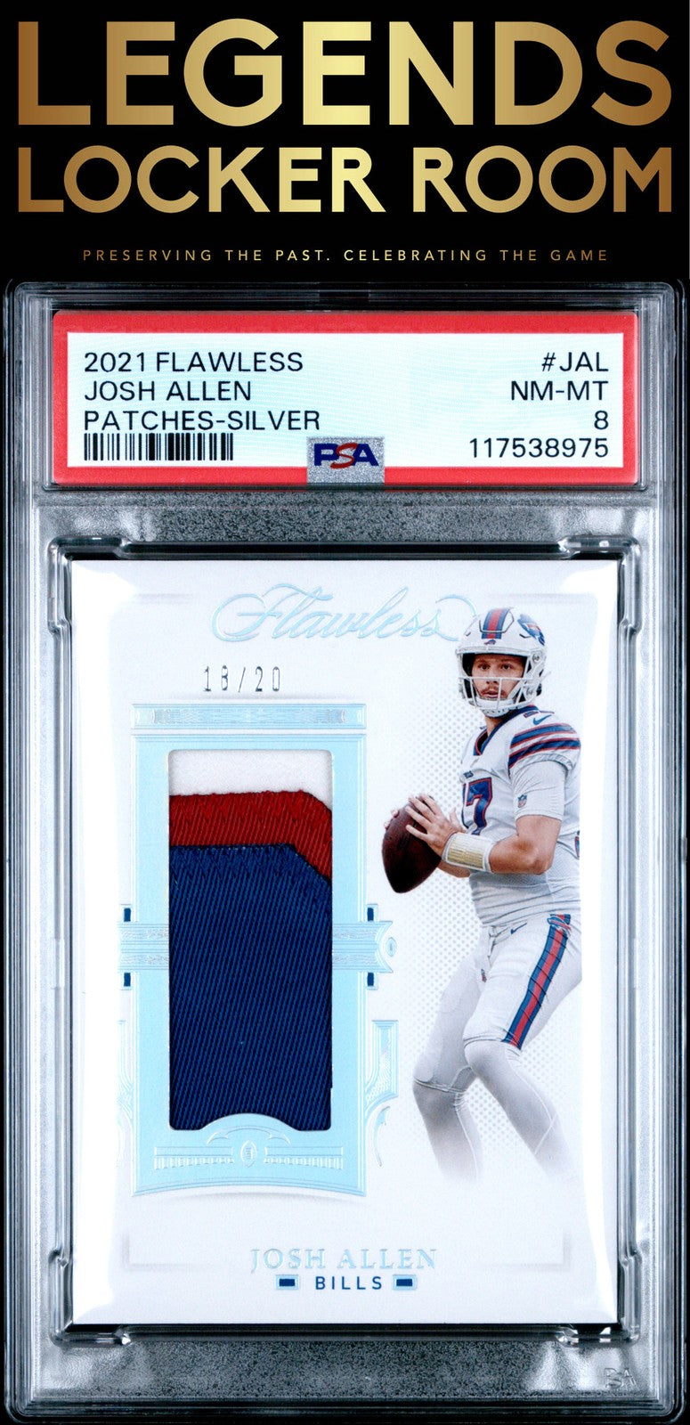 2021 Panini Flawless Patches #JAL Josh Allen Patches-Silver PSA 8