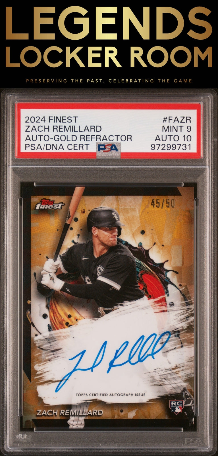 2024 Topps Finest Zach Remillard Auto-Gold Refractor PSA 9