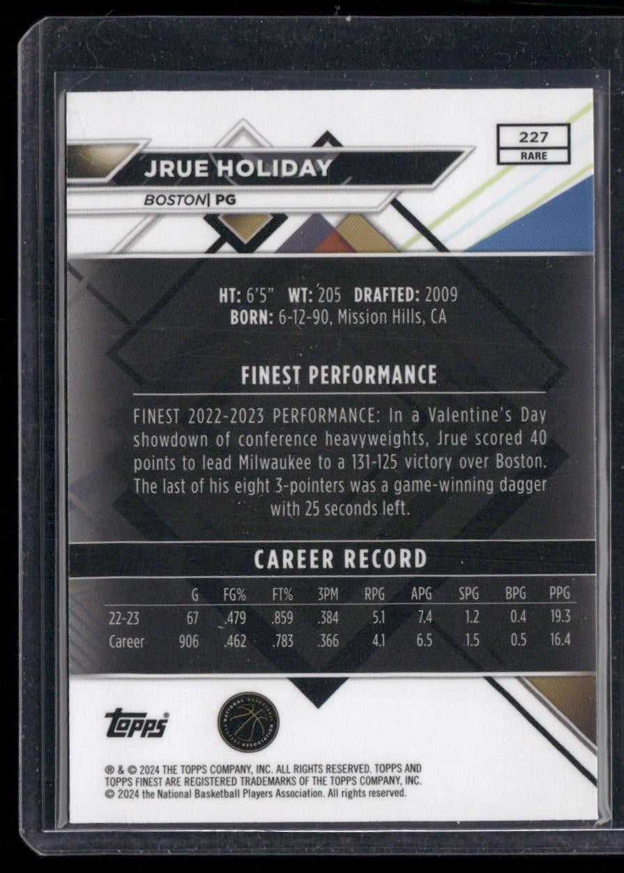 2023-24 Finest #227 Jrue Holiday Purple Checkerboard Refractors #/75