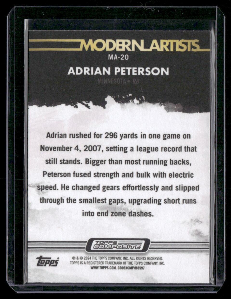 2023 Topps Composite #MA-20 Adrian Peterson Modern Artists