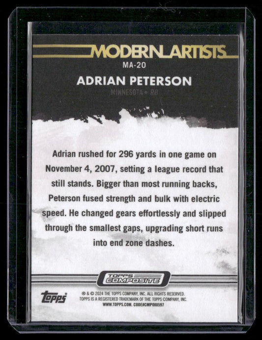 2023 Topps Composite #MA-20 Adrian Peterson Modern Artists