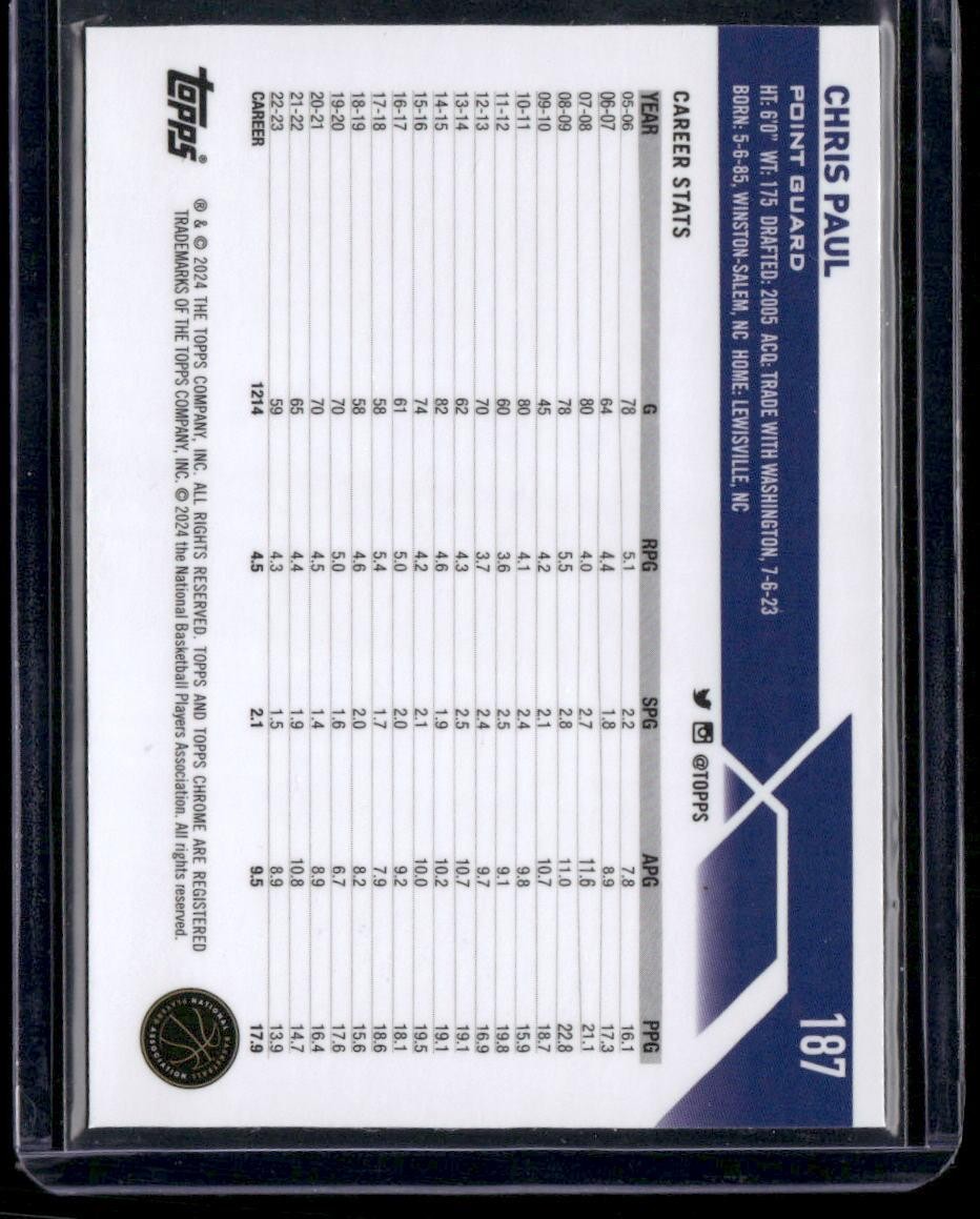 2023-24 Topps Chrome #187 Chris Paul Prism Refractors