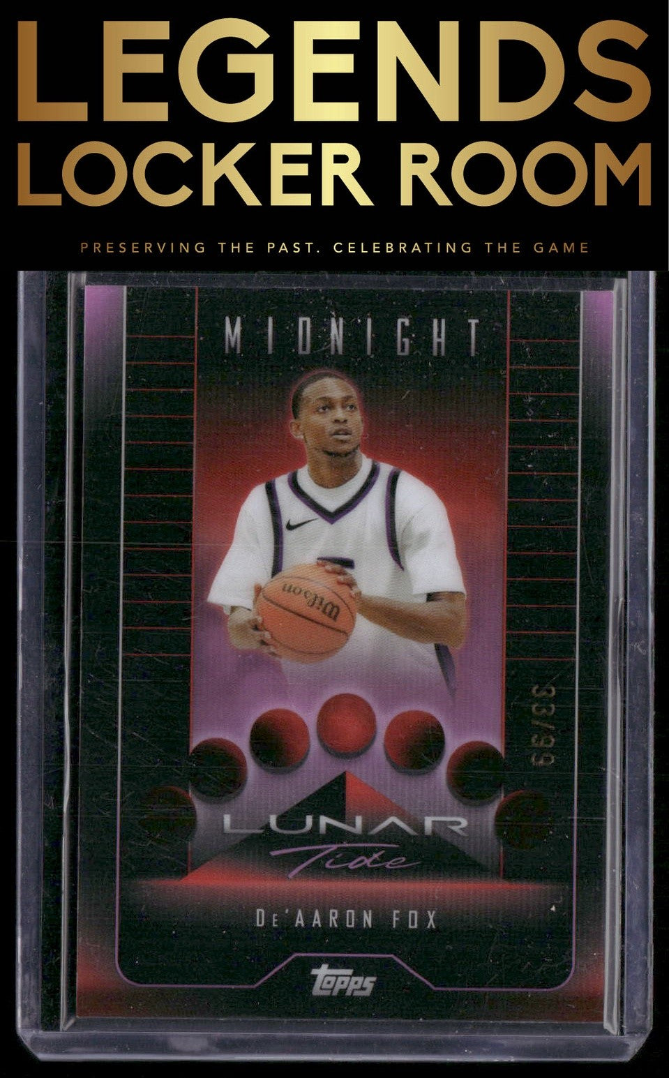 2023-24 Topps Midnight #LT-4 De'Aaron Fox Lunar Tide Twilight #/99