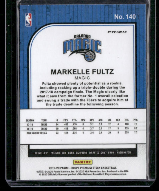 2019-20 Hoops Premium Stock #140 Markelle Fultz Prizms Silver