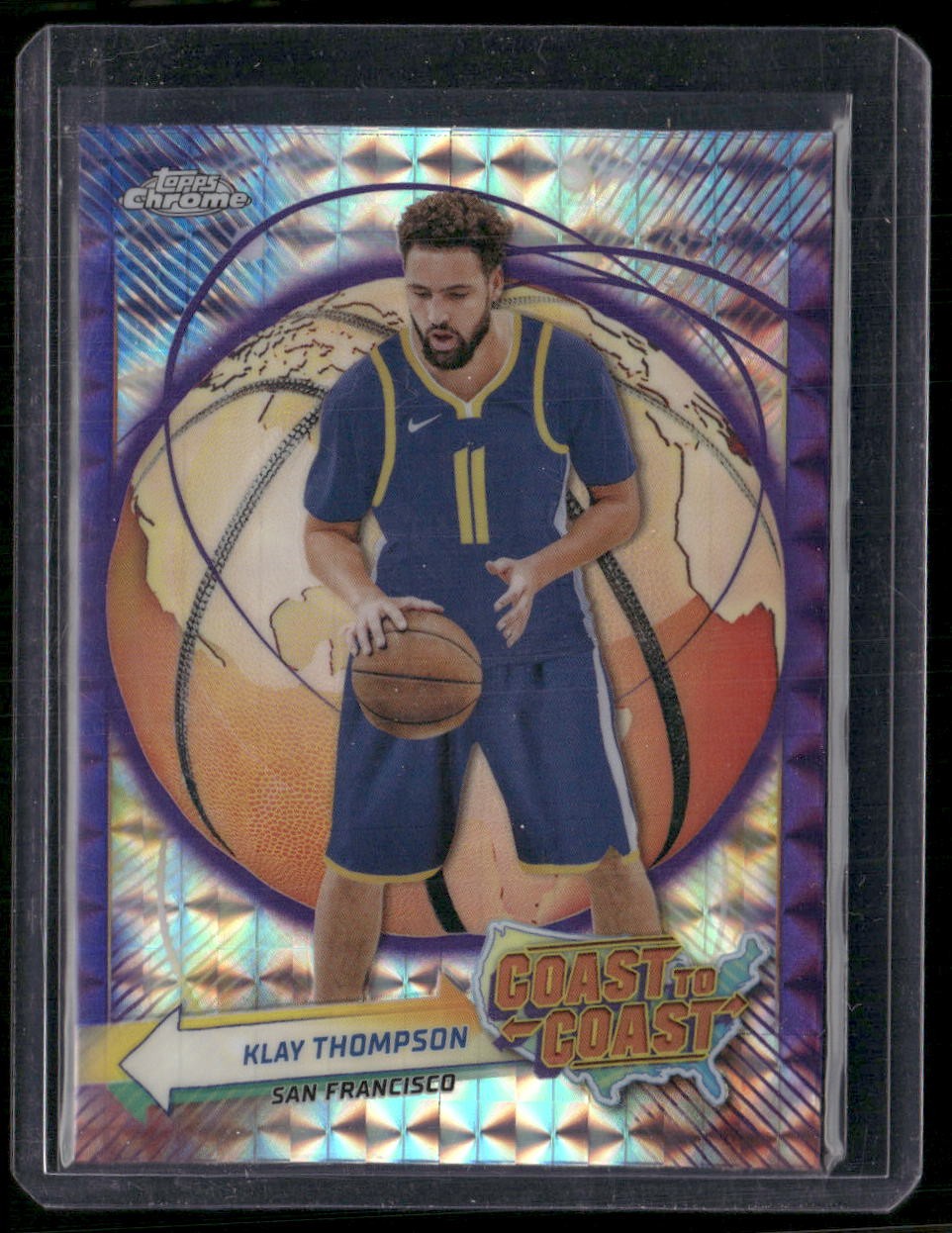 2023-24 Topps Chrome #CC-22 Klay Thompson Coast to Coast Geometric Purple
