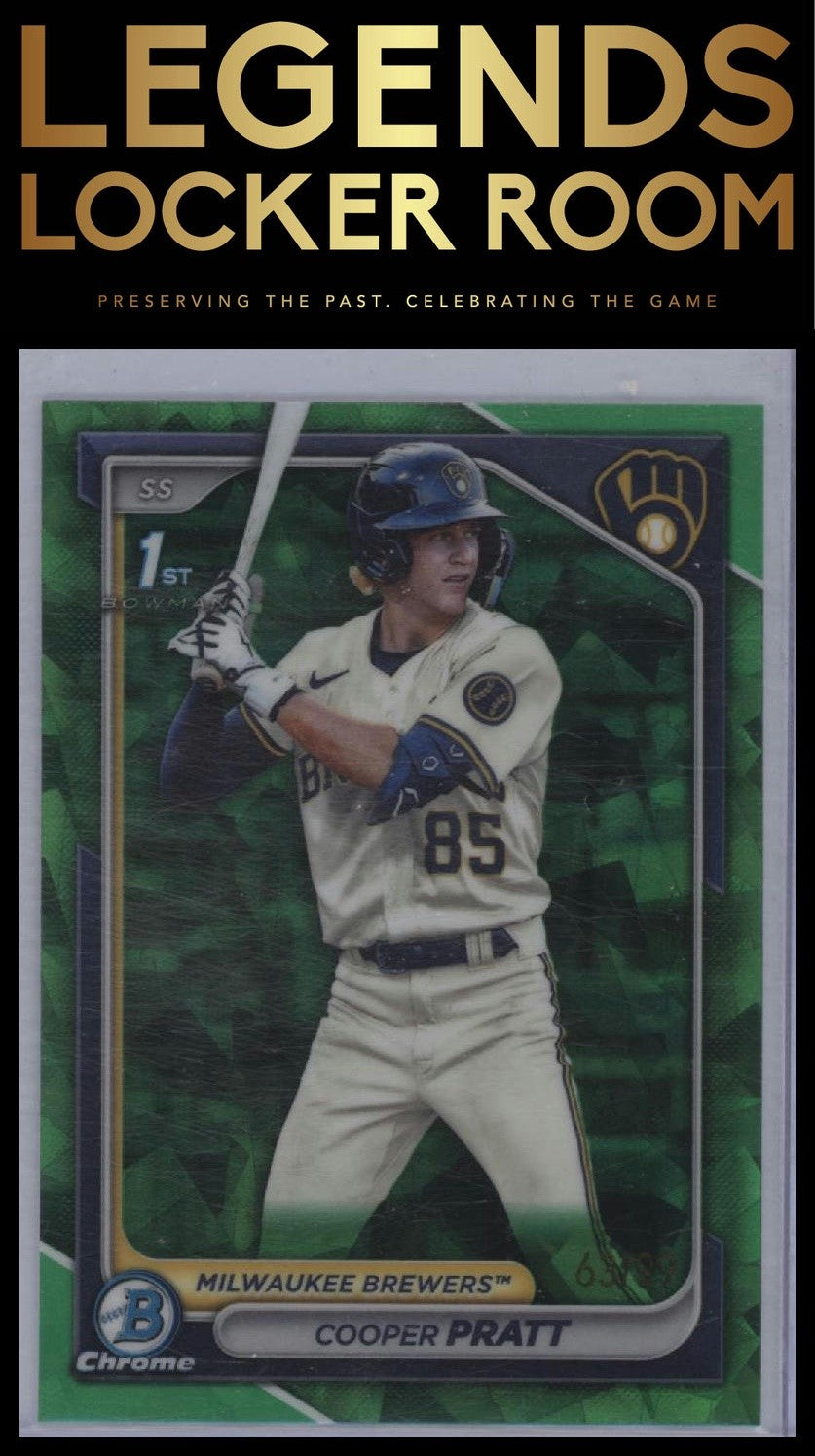 2024 Bowman Sapphire Edition Cooper Pratt Chrome Prospect Green /99