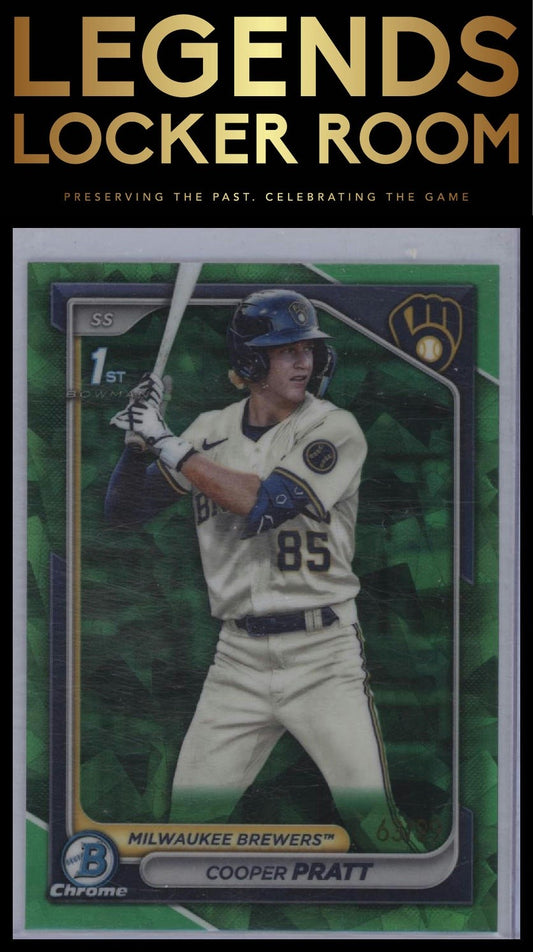 2024 Bowman Sapphire Edition Cooper Pratt Chrome Prospect Green /99