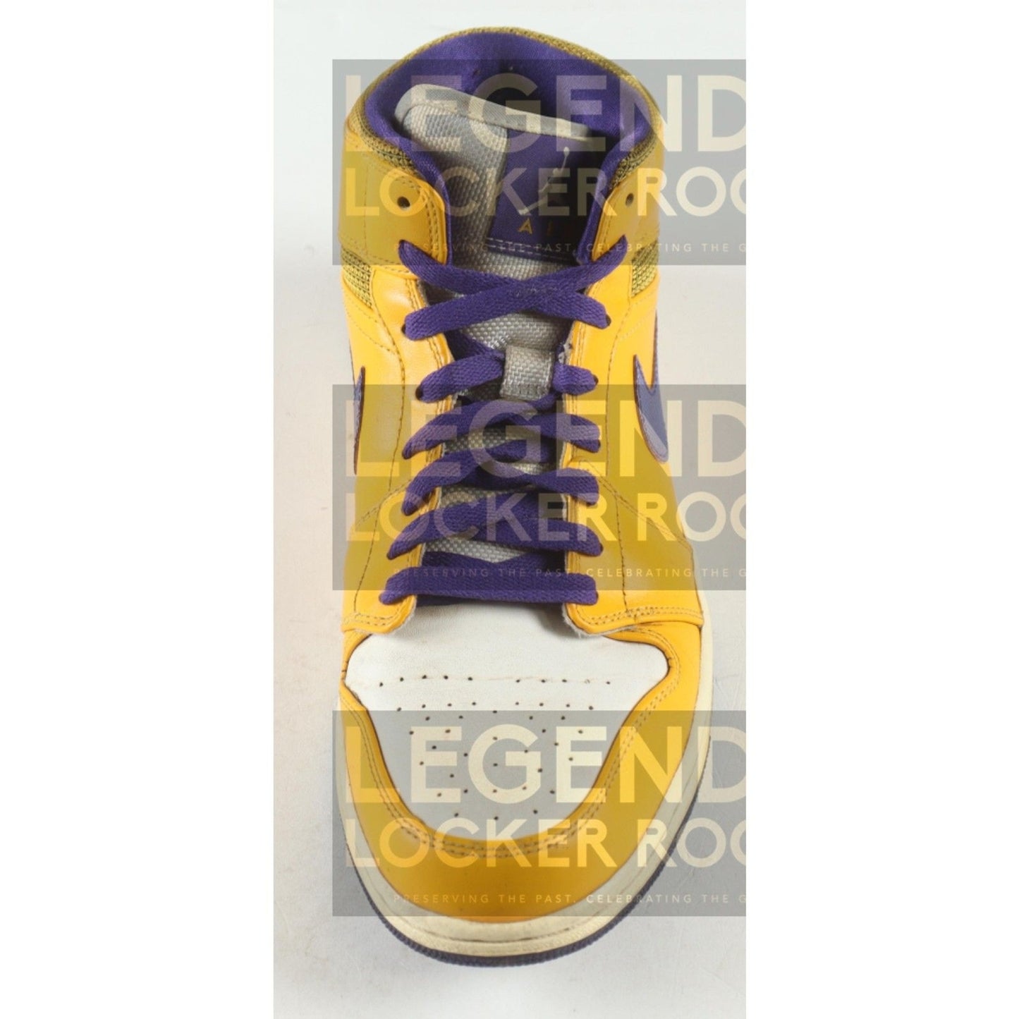 Magic Johnson Signed Nike Air Jordan Lakers Basketball Shoe W/ Display Case