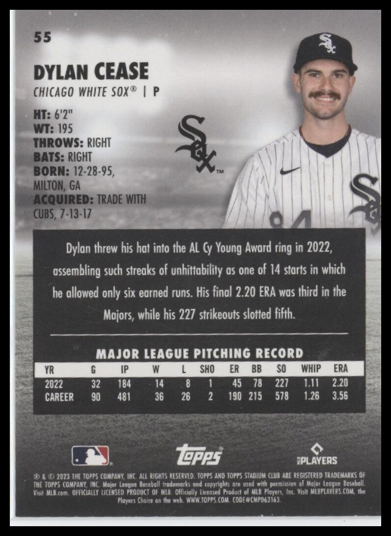 2023 Stadium Club #55 Dylan Cease Red Foil