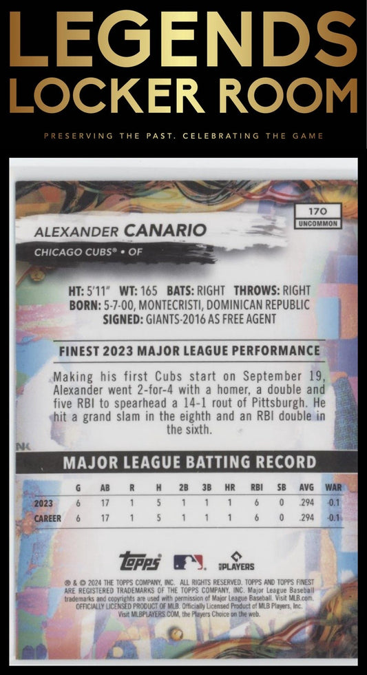 2024 Finest #170 Alexander Canario