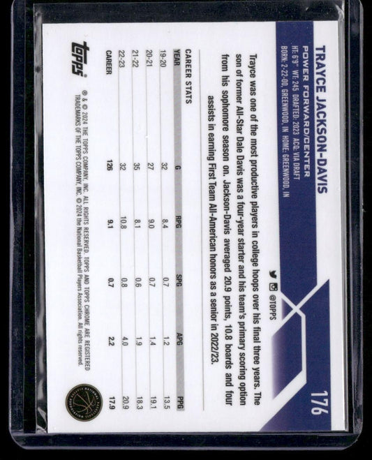 2023-24 Topps Chrome #176 Trayce Jackson-Davis