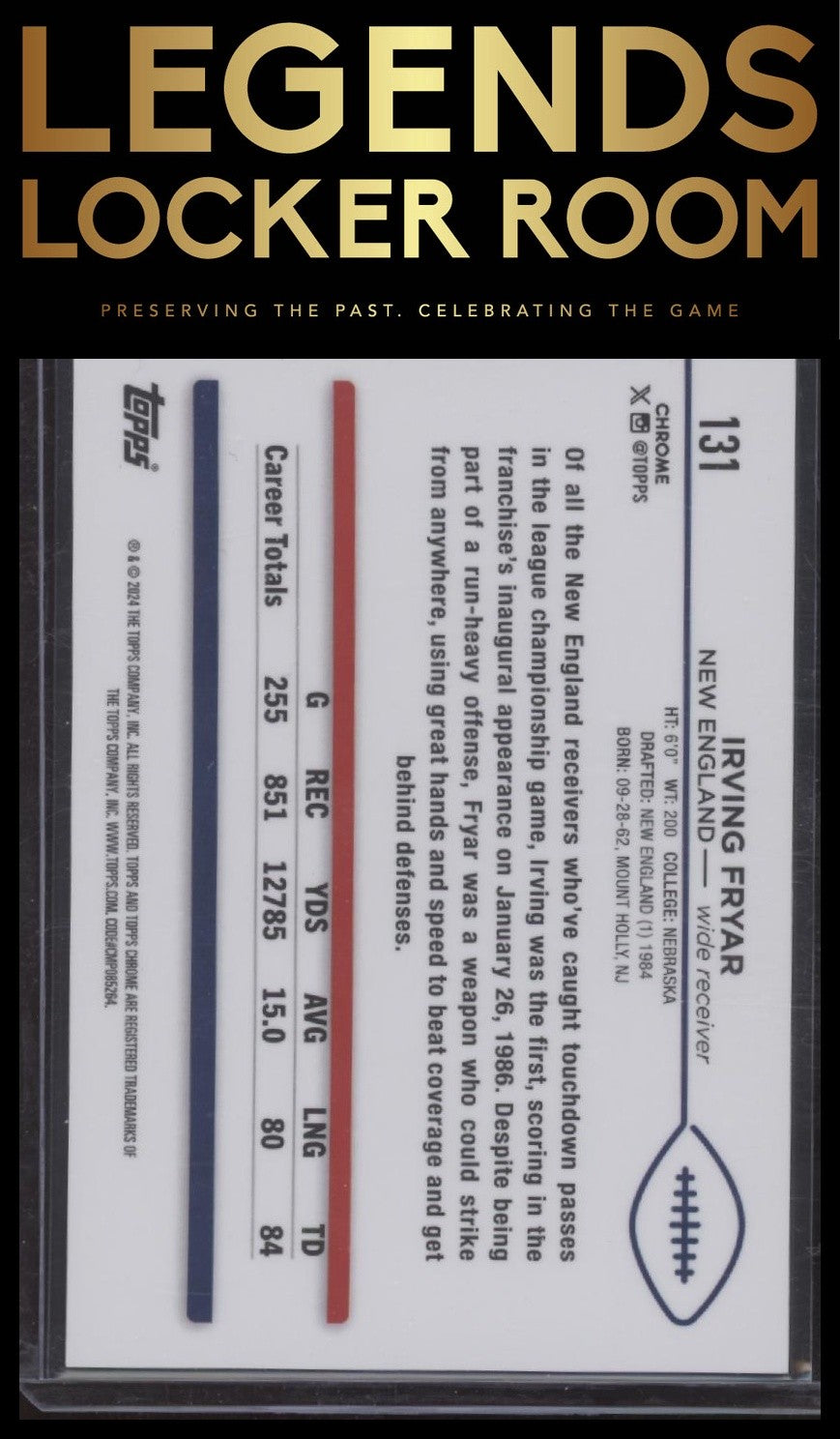2024 Topps Chrome #131 Irving Fryar Gold Geometric Refractor #/50