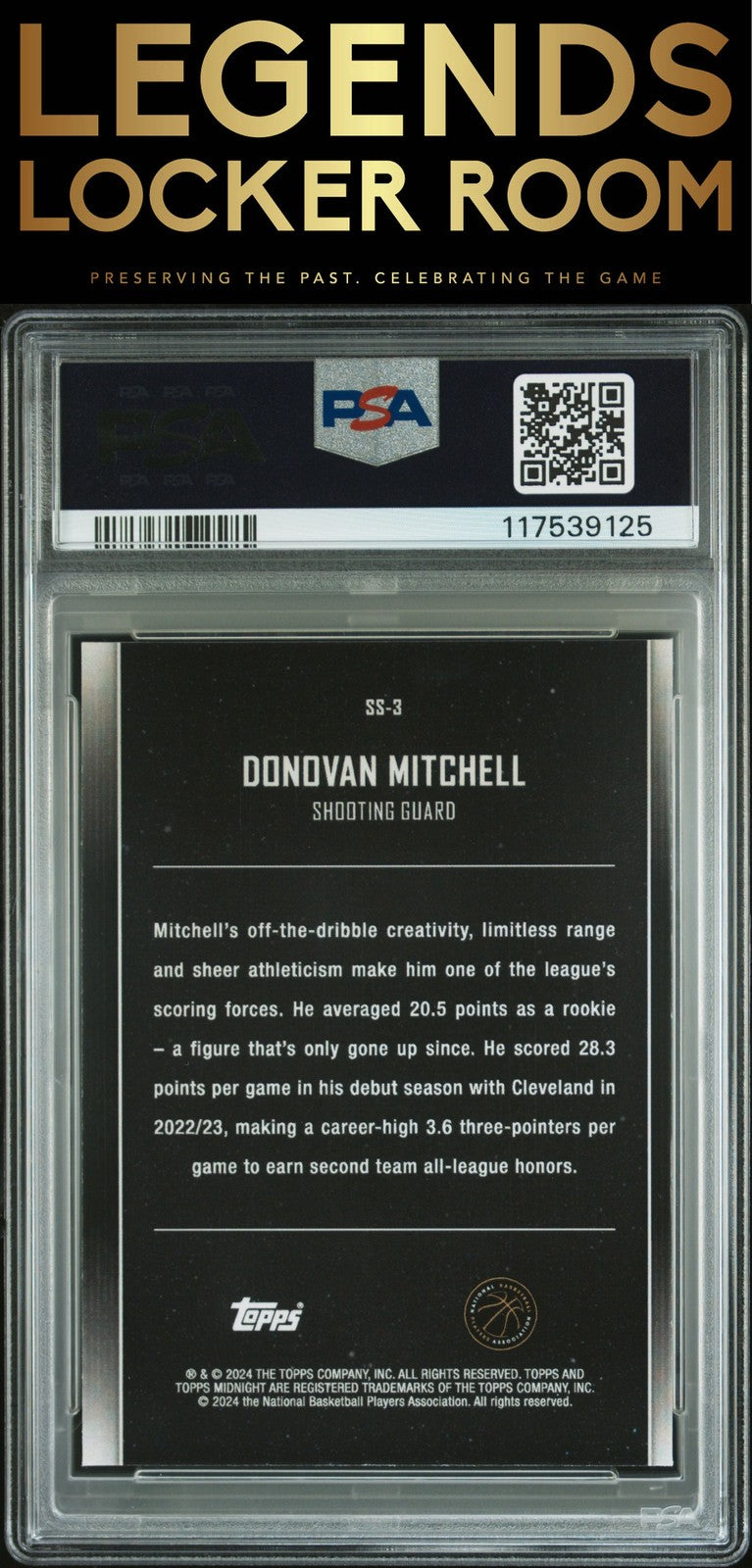 2023 Topps Midnight Star Studded Donovan Mitchell Twilight PSA 9