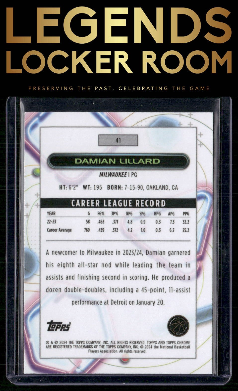 2023-24 Topps Chrome Cosmic #41 Damian Lillard