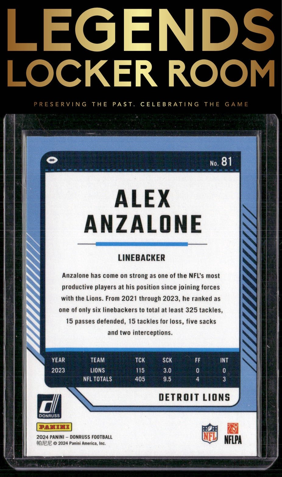 2024 Donruss #81 Alex Anzalone Press Proof Red