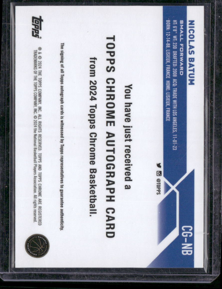 2023-24 Topps Chrome Sapphire Edition Nicolas Batum Topps Chrome Auto 25/25