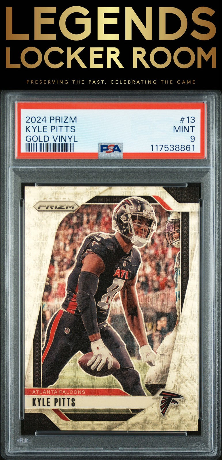 2024 Panini Prizm #13 Kyle Pitts Gold Vinyl PSA 9