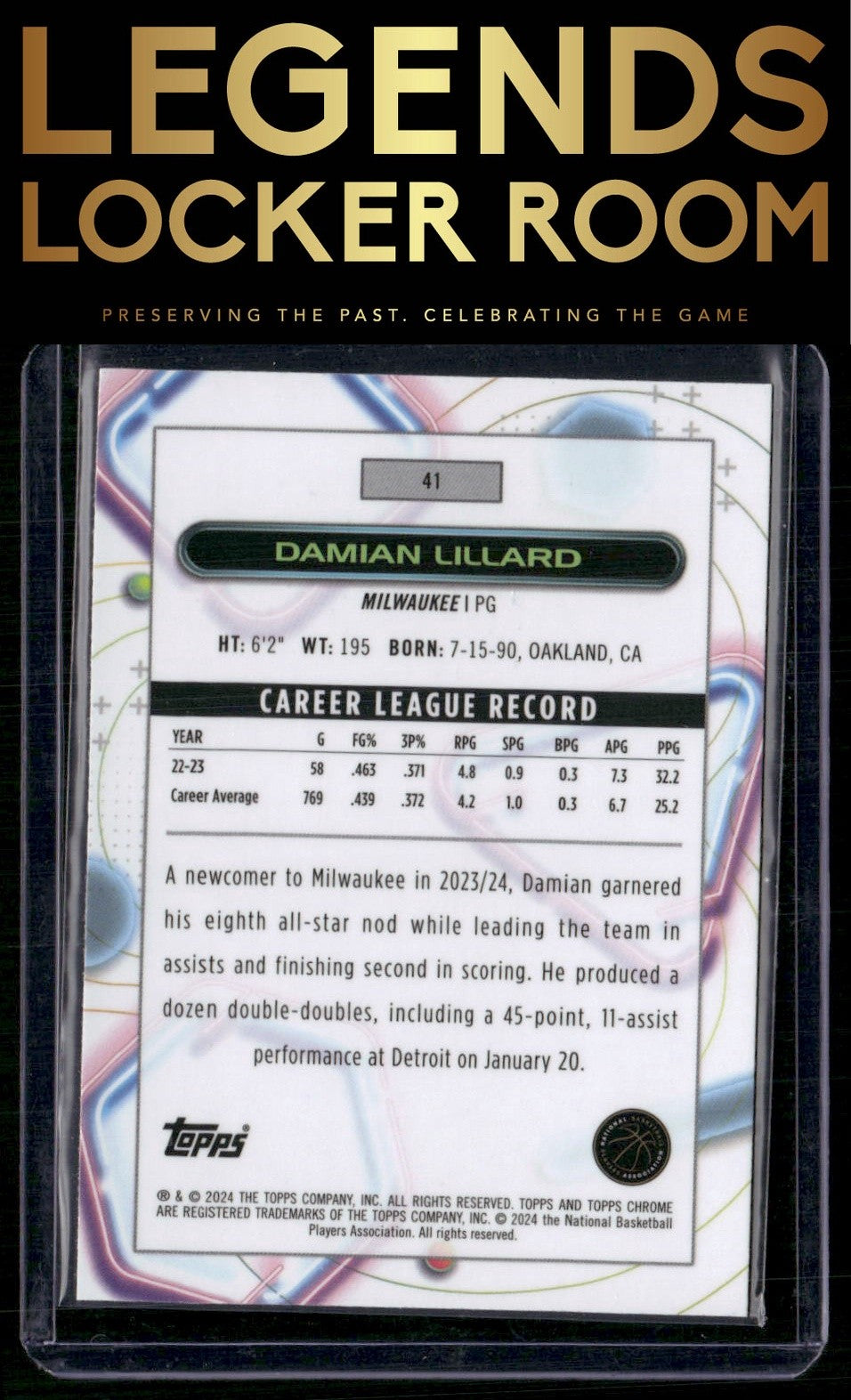 2023-24 Topps Chrome Cosmic #41 Damian Lillard