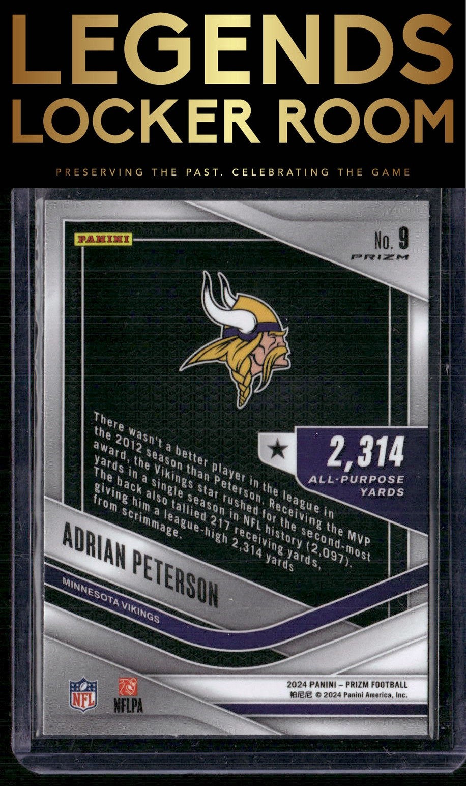 2024 Panini Prizm #9 Adrian Peterson All Purpose Silver Prizm