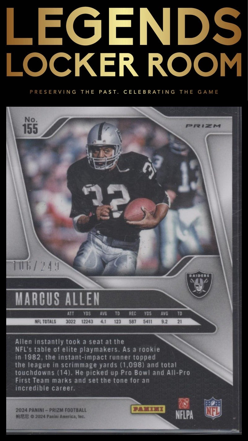 2024 Panini Prizm #155 Marcus Allen Orange #/249