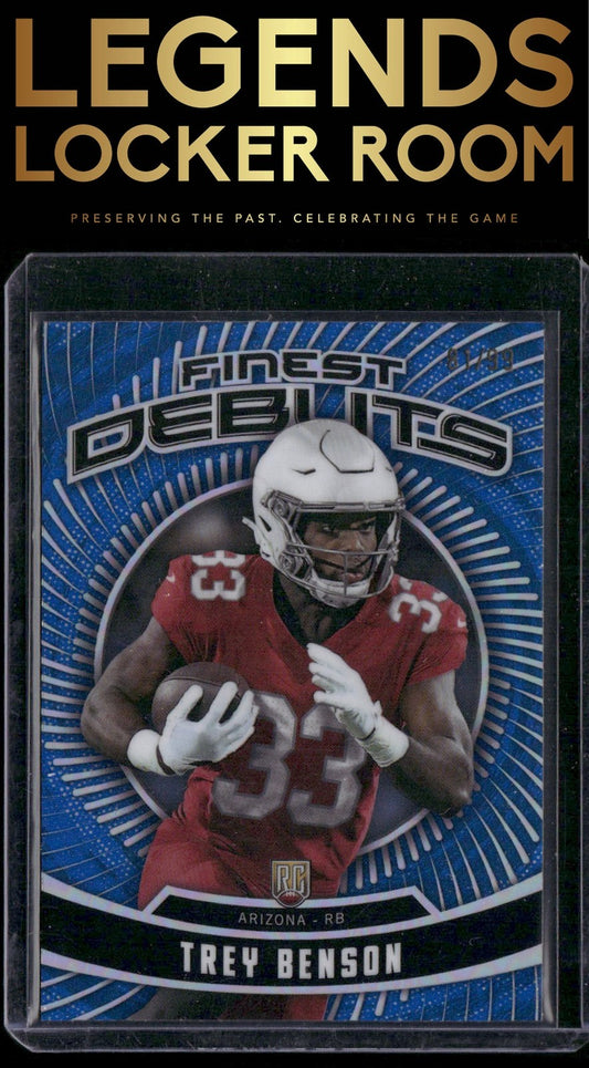 2024 Finest #D-14 Trey Benson Debut Blue Refractor #/99