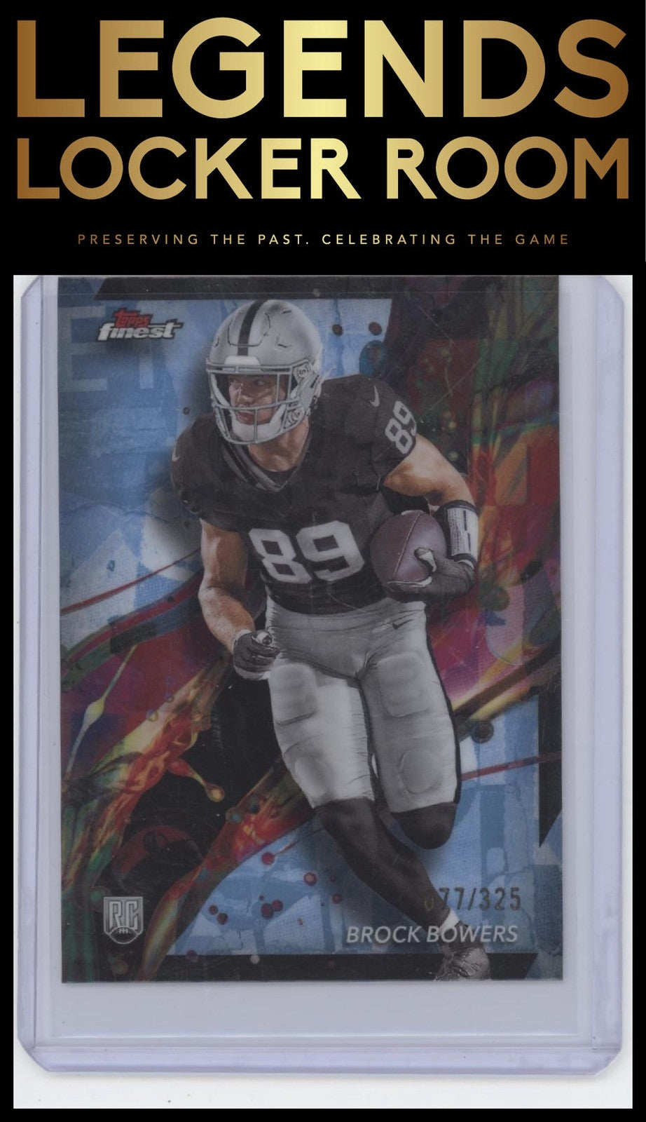 2024 Finest #82 Brock Bowers Sky Blue Refractor #/325