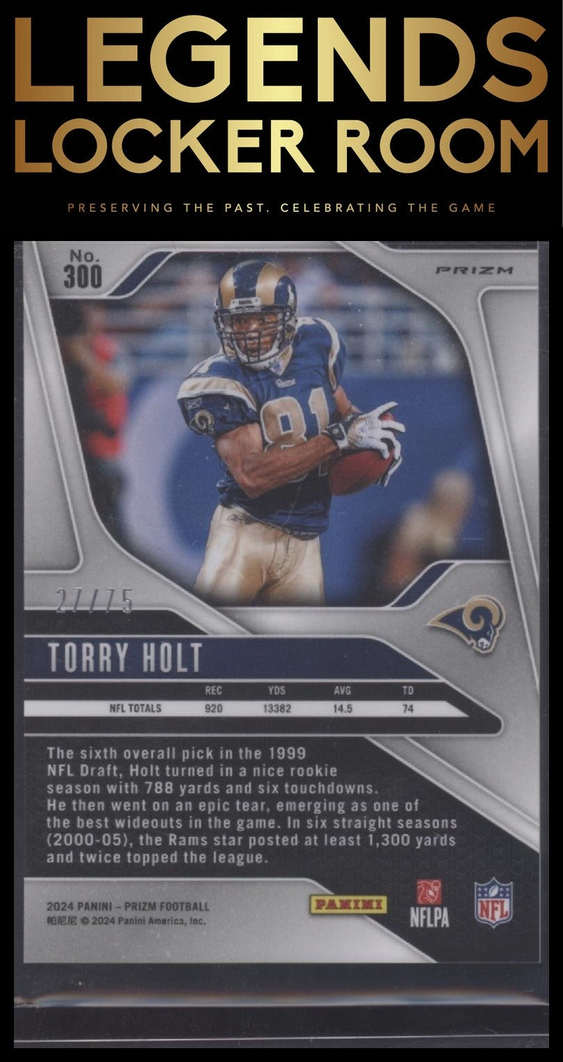 2024 Panini Prizm #300 Torry Holt Green Scope #/75