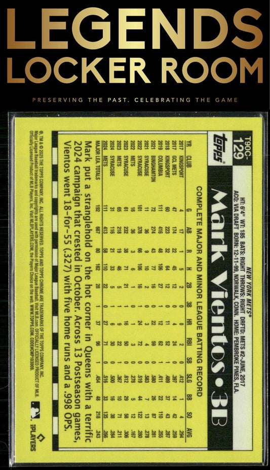 2025 Topps Mark Vientos 1990 Topps Baseball 35th Anniversary Chrome Mojo