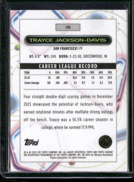 2023-24 Topps Chrome Cosmic #196 Trayce Jackson-Davis Nucleus Refractors
