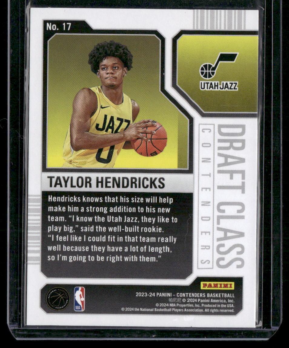 2023-24 Panini Contenders #17 Taylor Hendricks 2023 Draft Class Contenders