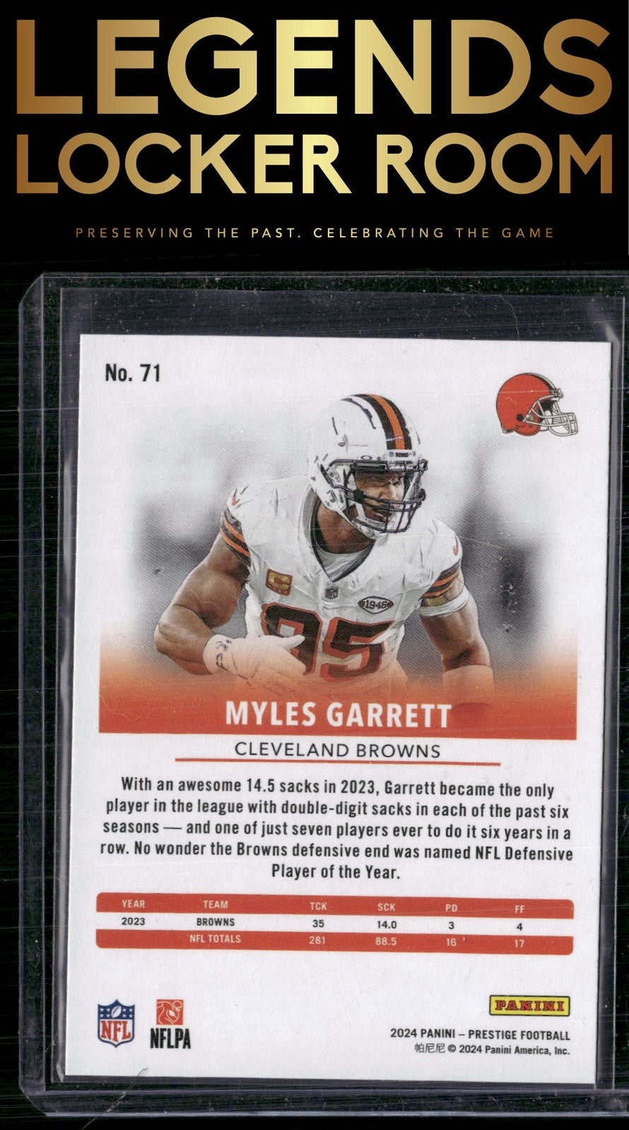 2024 Panini Prestige #71 Myles Garrett Dots Xtra Points
