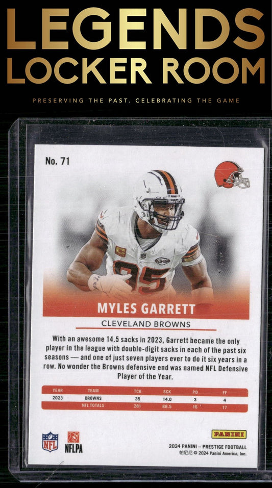 2024 Panini Prestige #71 Myles Garrett Dots Xtra Points