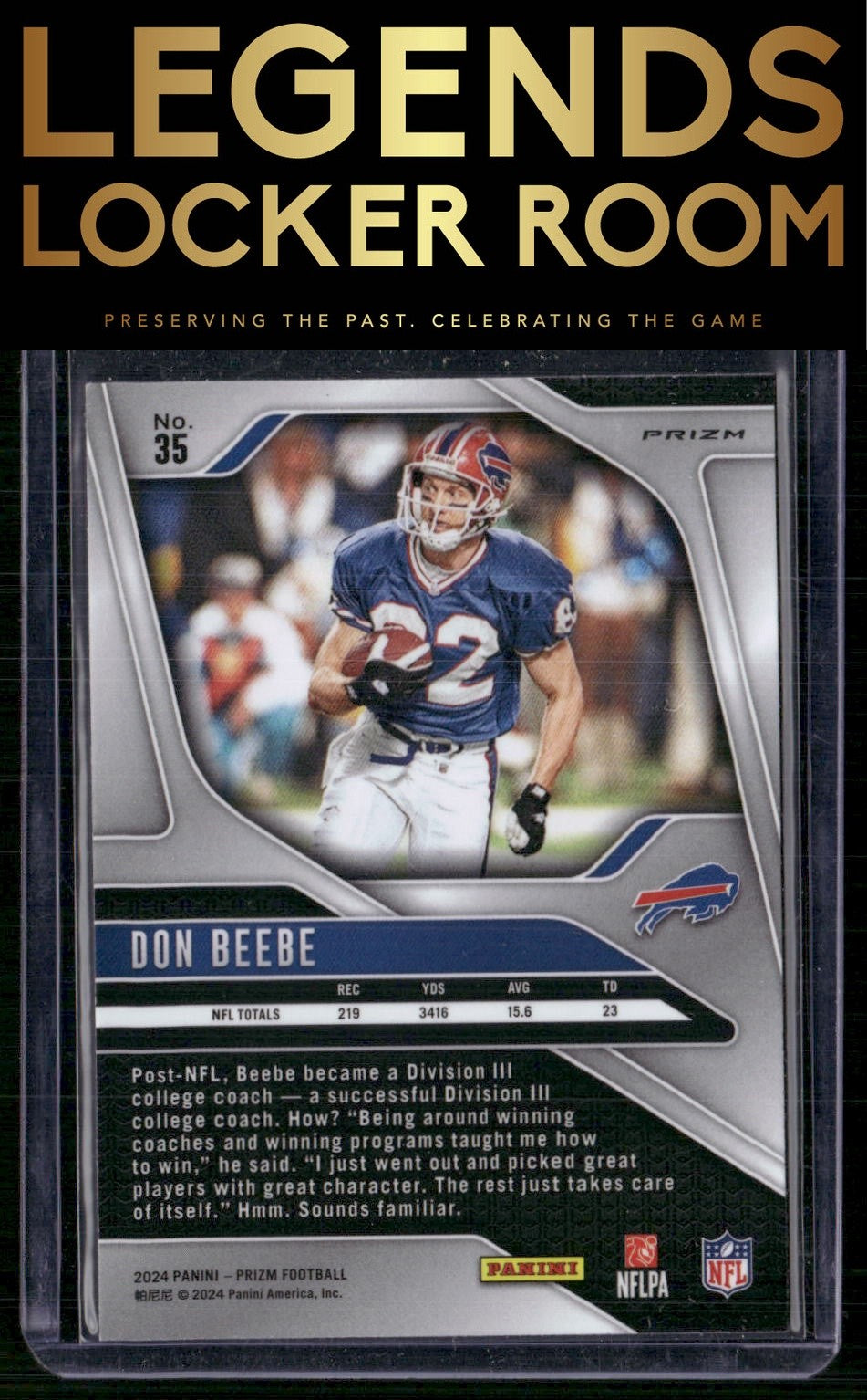 2024 Panini Prizm #35 Don Beebe Silver