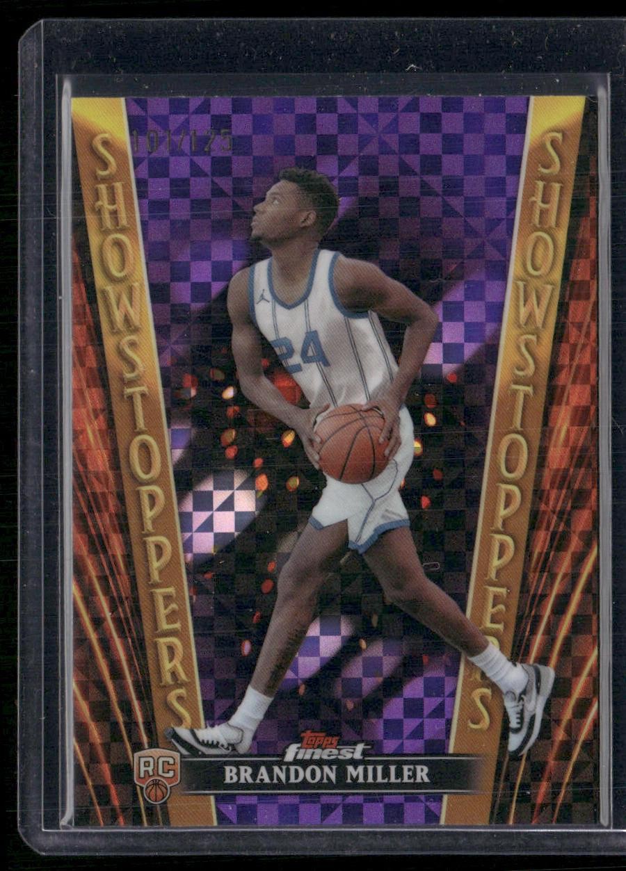 2023-24 Finest Brandon Miller Showstoppers Purple Checkerboard Refractors #/125