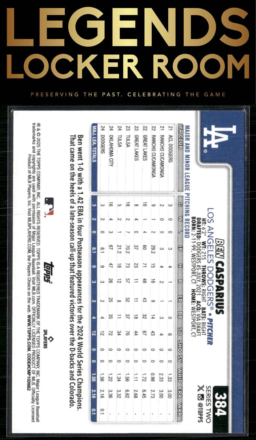 2025 Topps #384 Ben Casparius Rainbow Foil