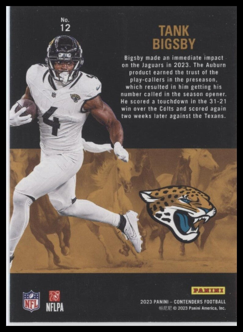 2023 Panini Contenders #12 Tank Bigsby Rookie Stallions