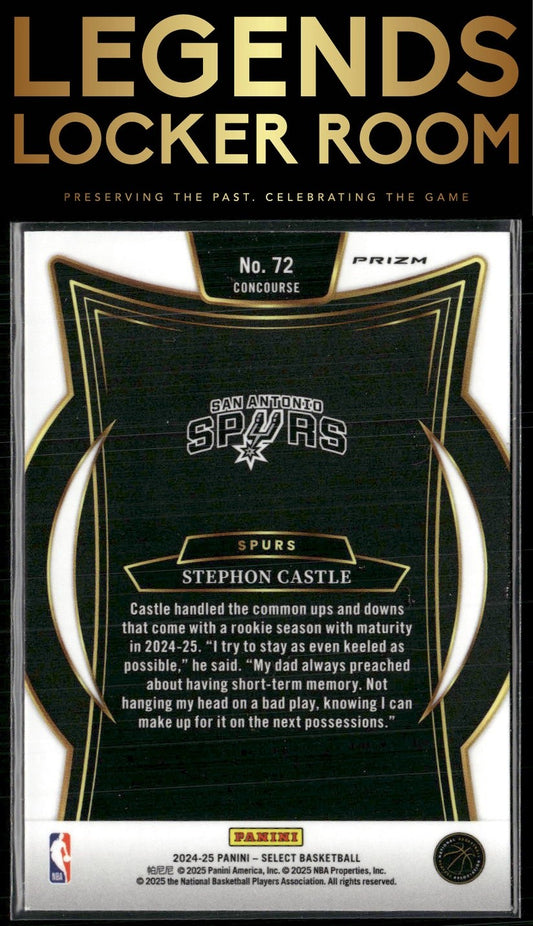 2024-25 Panini Select #72 Stephon Castle Orange Tectonic Prizm